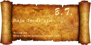 Baja Terézia névjegykártya